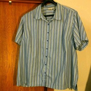 3X WHITE STAGE STRIPED CAMP SHIRT